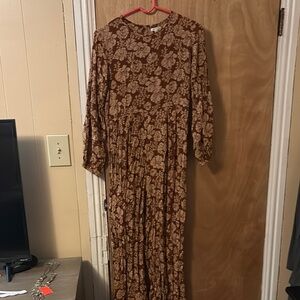 Floral Brown Maxi Dress